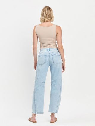 Flying Monkey High Rise Paneled Barrel Jeans