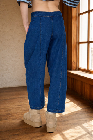 Blu Pepper Drawstring Barrel Jeans