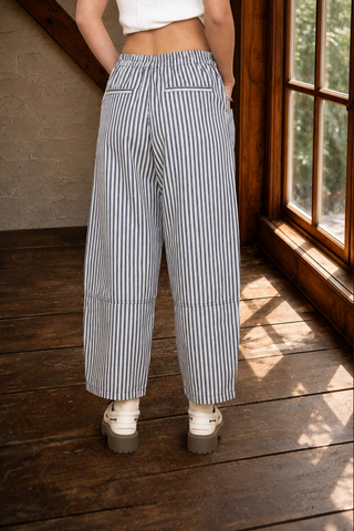 Blu Pepper Oversized Stripe Barrel Pants