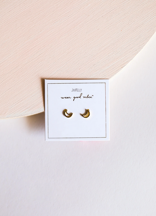 JaxKelly Minimalist Moon Earrings