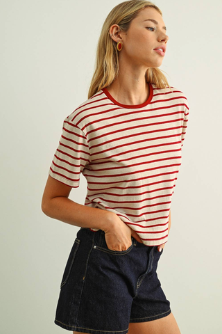 Miou Muse Striped Ringer Tee