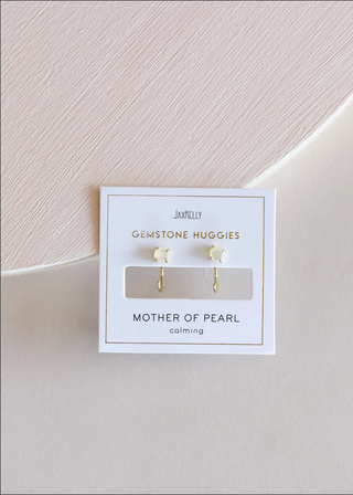 JaxKelly Mother of Pearl Huggie Earrings