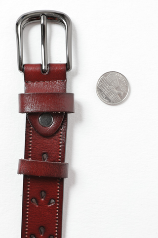 Leto Leather Belt with Petal Design