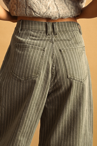 Miou Muse Pinstripe Barrel Pants
