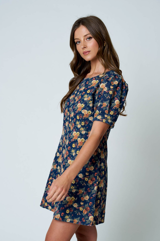 Blu Pepper Floral Denim Dress