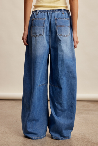 Listicle Wide Leg Barrel Jeans