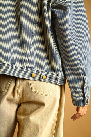 Miou Muse Railroad Stripe Denim Jacket
