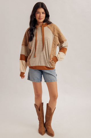 Hem & Thread Mixed Media Hoodie