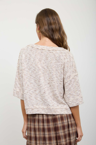 Blu Pepper Marled Short Sleeve Cardi