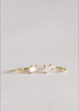 JaxKelly Rose Quartz Huggie Earrings