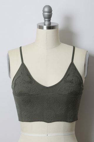 Leto Floral Textured Padded Bralette