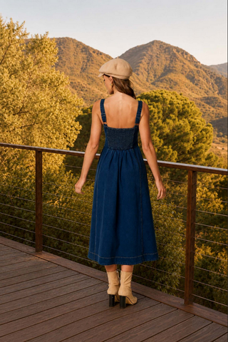 Blu Pepper Denim Corset Dress