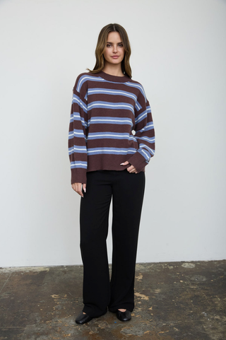 Blu Pepper Double Stripe Crew Sweater