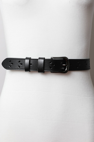 Leto Leather Belt with Petal Design