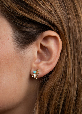JaxKelly Sun Ray Earrings Fire Opal