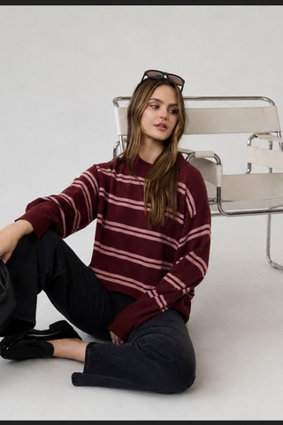 Blu Pepper Double Stripe Crew Sweater