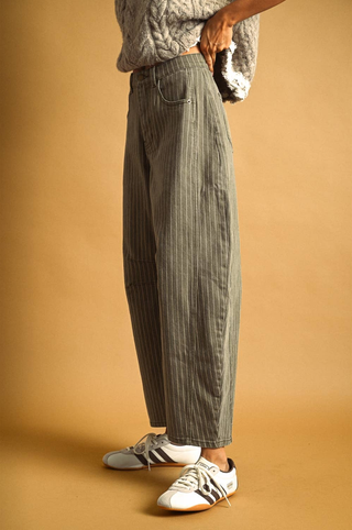 Miou Muse Pinstripe Barrel Pants