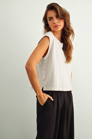 Miou Muse Pleat Back Muscle Tee