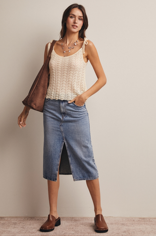 Forte Pointelle Tie Cami