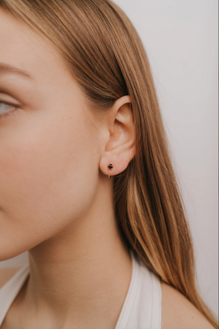 JaxKelly Obsidian Huggie Earrings
