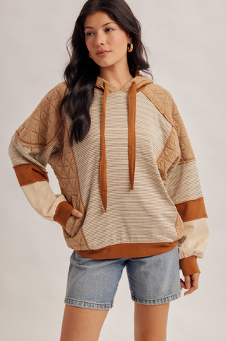 Hem & Thread Mixed Media Hoodie